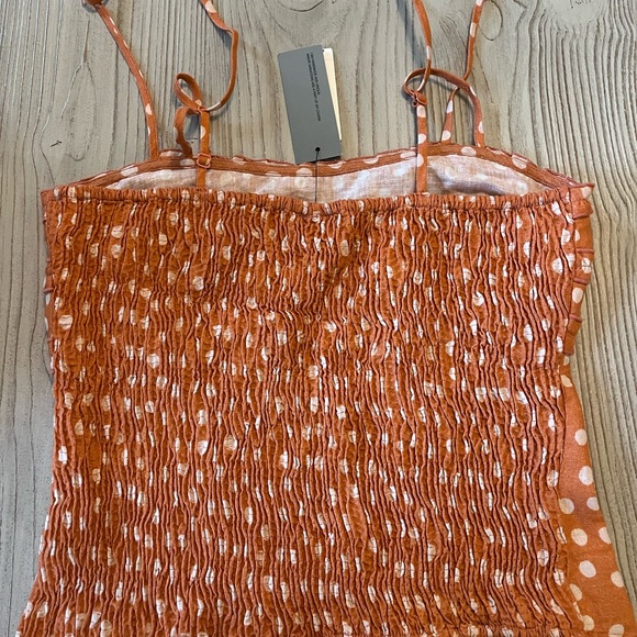 Anthropologie “ Bl^nk” London corset polka dot cotton/ linen tank NWT - Picture 3 of 6